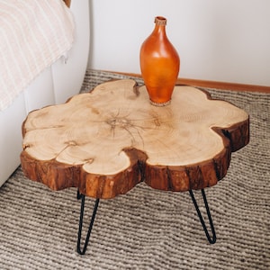 Round Coffee table, Live Edge Coffee Table, Unique Shape Coffee Table, Rustic coffee table Wood coffee table Modern Mid Century Coffee Table