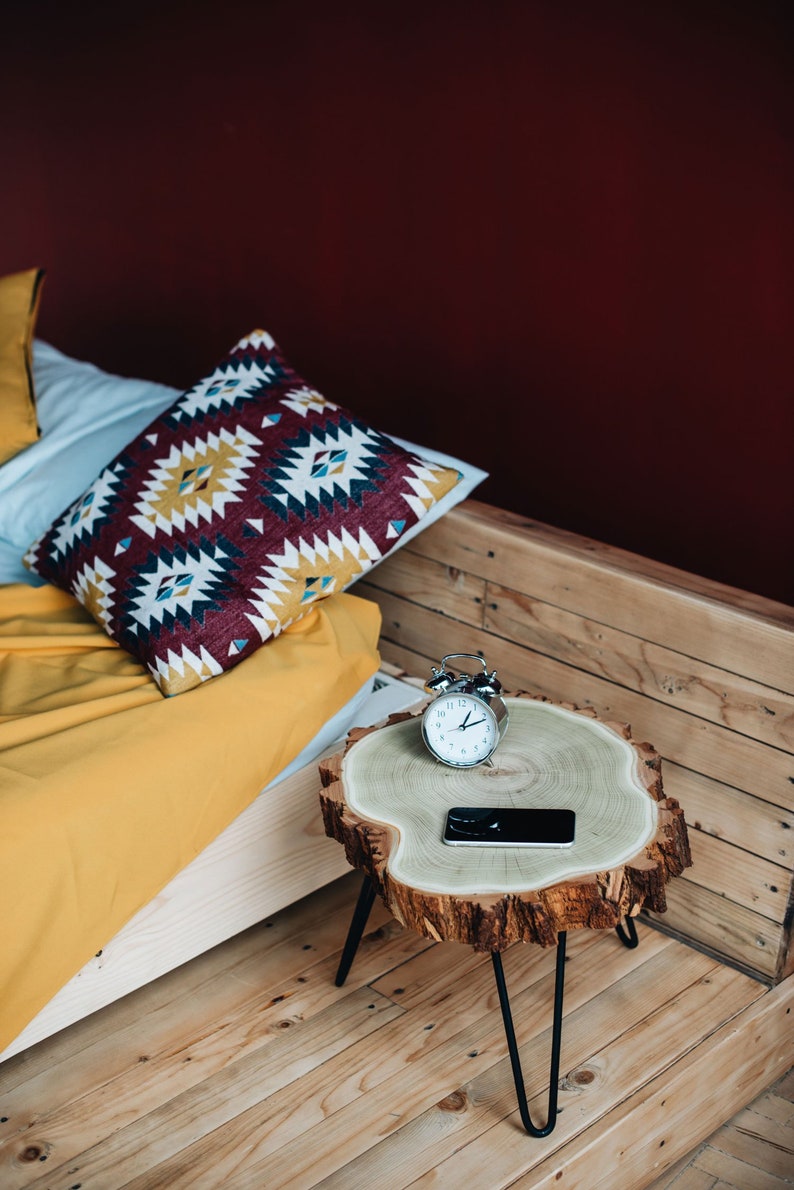 Bedside Table Live Edge Nightstand Side Table End Table Etsy