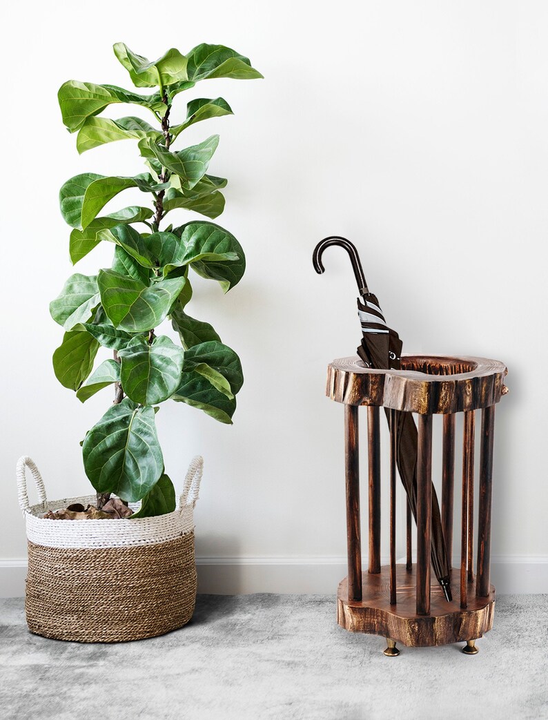 Wood Umbrella Stand Wood Umbrella Holder Rustic Umbrella Etsy