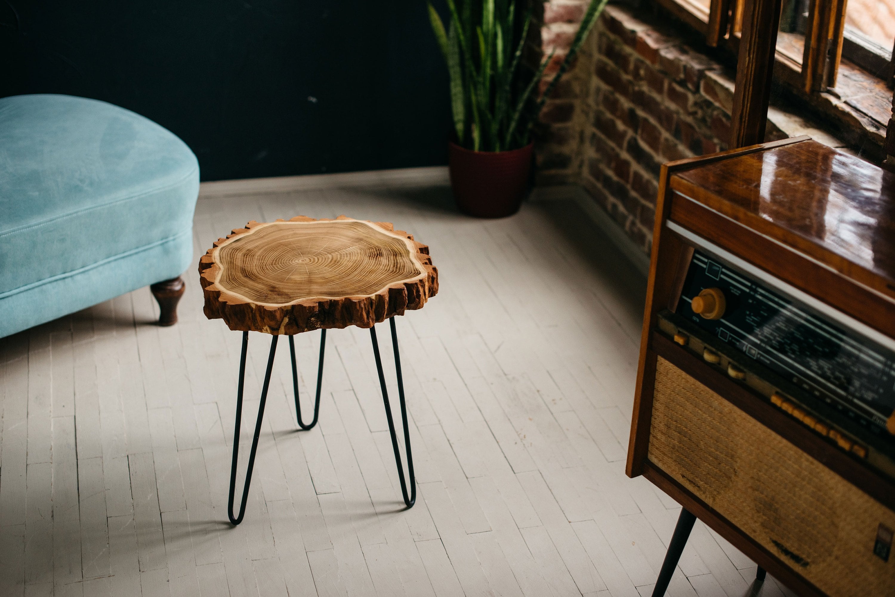 Wood hairpin end sale table