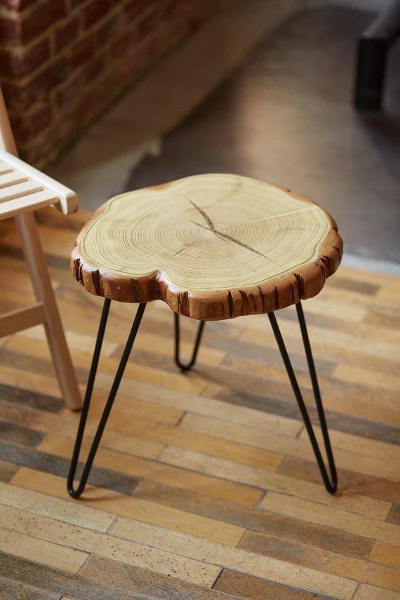 Live edge coffee table 2024 with hairpin legs
