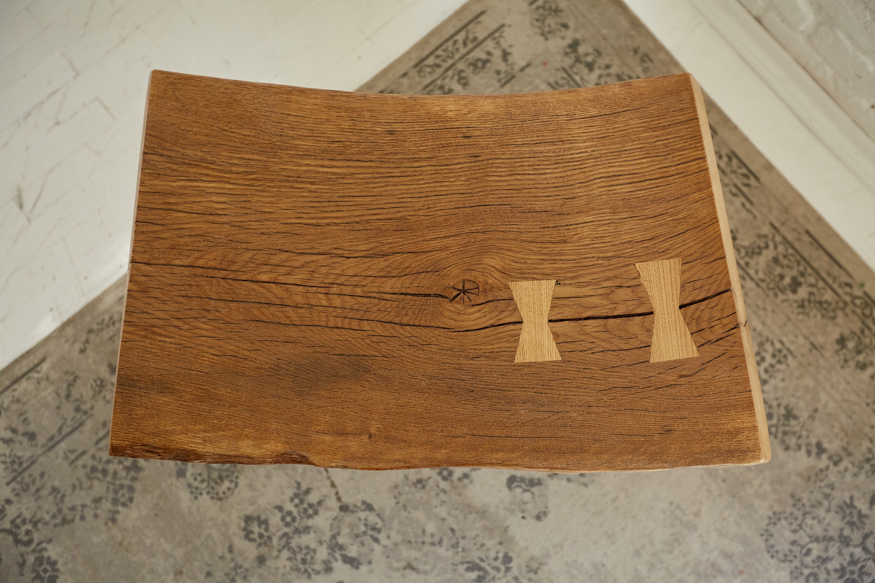 mesa de centro Dovio roble antiguo de Canto Recto: 100x60x45cm QM