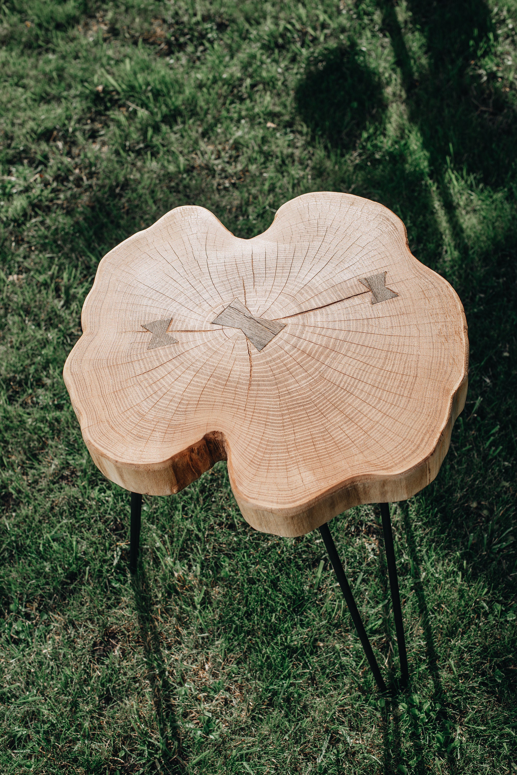 Table Basse de Dalle Bois, Tables Basses Rustiques, Table Rustique d'extrémité Moderne Jambes d'épin