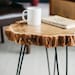 Round Coffee Table, Live Edge Coffee Table, Rustic Wood Slab Coffee Table, Modern Hairpin Legs End Table, Mid Century Coffee Table