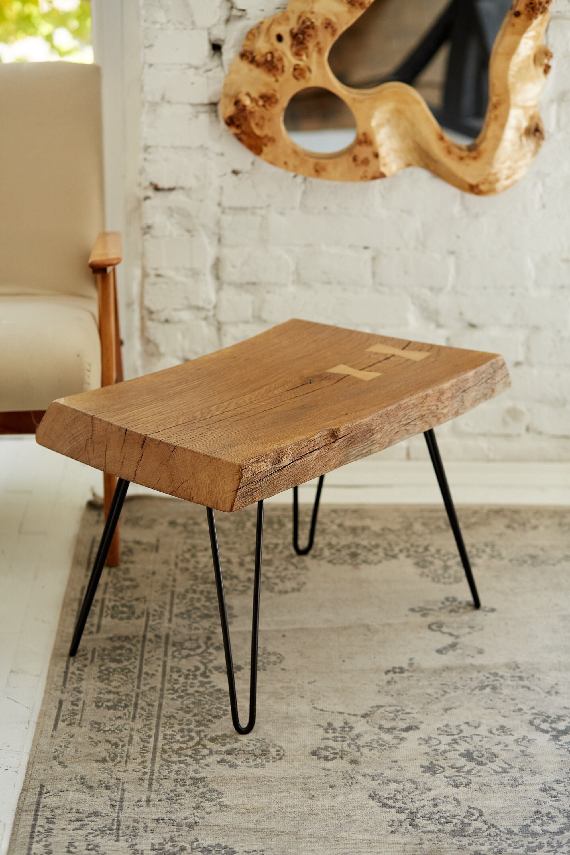 Oak slab coffee table deals