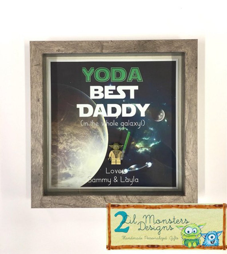 personalizable Customizable Star Wars Shadowbox Frame Father/'s Day birthday anniversary Yoda Quote