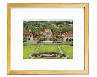Stanford University Watercolor Campus Art Print