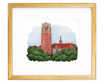 UF Gators Century Tower Watercolor Print: University of Florida Alumni Gift