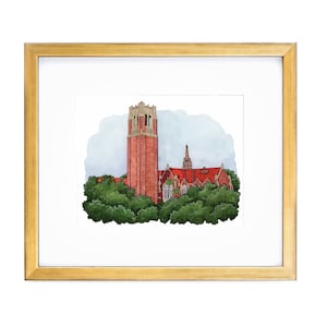 UF Gators Century Tower Watercolor Print: University of Florida Alumni Gift afbeelding 1