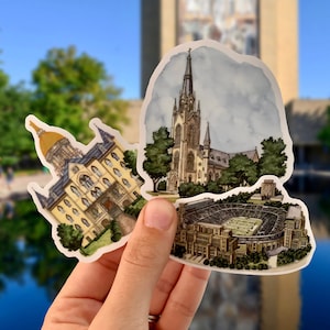 Notre Dame University Vinyl Sticker Set: Stadium, Basilica, Gold Dome