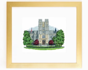 Virginia Tech Watercolor Print: Burruss Hall Alumni Gift