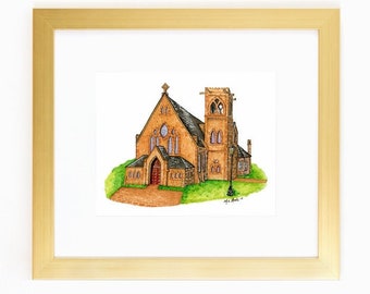 UVA Chapel Print, University of Virginia, Church Print, Wedding Gift, College Wall Art