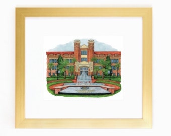 Florida State University, Florida State Watercolor Print, FSU, FSU Alumni Gift, Florida State Seminoles