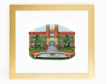 FSU Westcott Building Watercolor Print: Florida State Alumni Gift