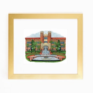 FSU Westcott Building Watercolor Print: Florida State Alumni Gift