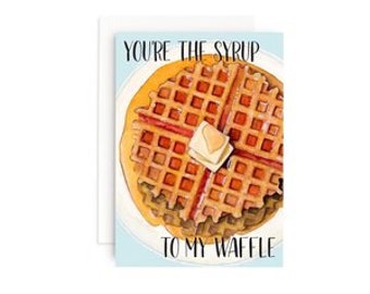 Waffles and Syrup Valentine Anniversary Love card A6