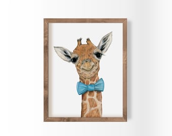 Baby Giraffe Watercolor Print | Printable Art for Nursery Decor | Fun Animal Digital Download