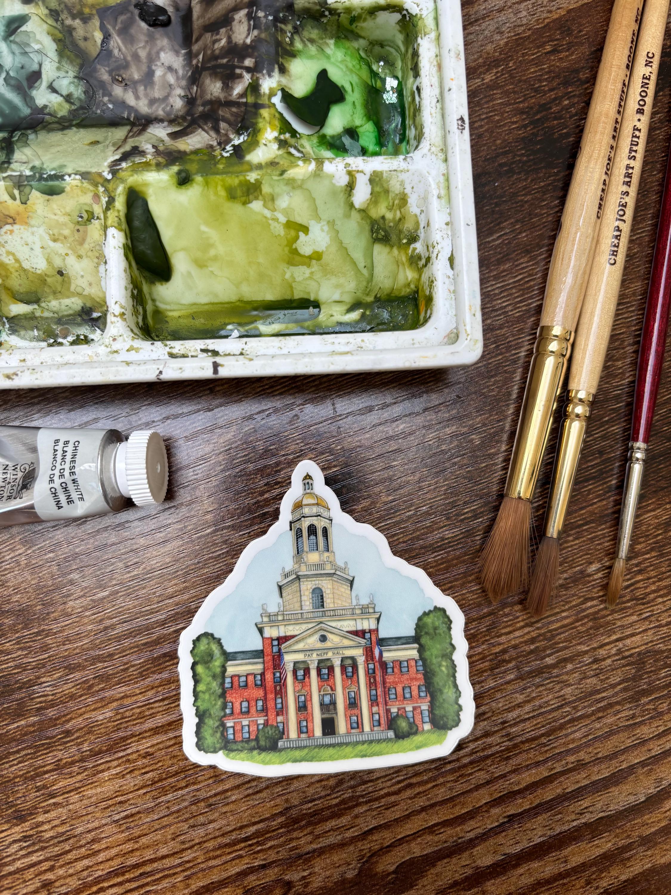 Baylor University Sticker: Pat Neff Hall Watercolor Vinyl Decal - Etsy
