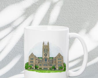 Watercolor Boston College Mug: BC Coffee Mug, University Gift
