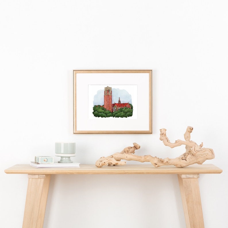 UF Gators Century Tower Watercolor Print: University of Florida Alumni Gift afbeelding 3
