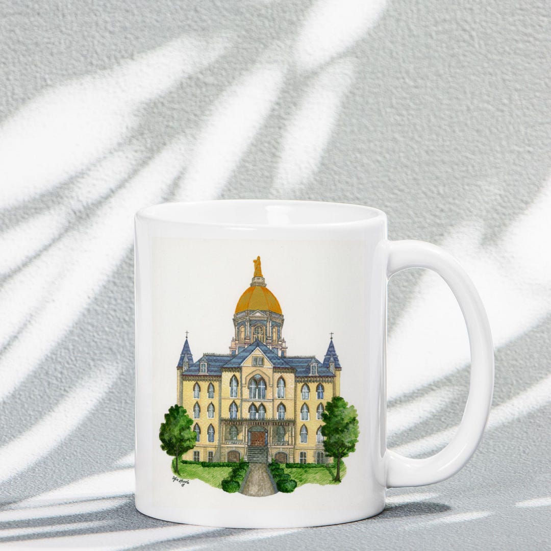 Watercolor Notre Dame University Mug: ND Gold Dome Coffee Mug - Etsy
