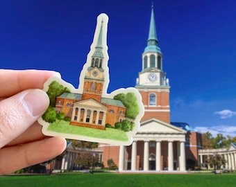 Vinyl Sticker, Wake Forest University Chapel Sticker