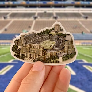 Notre Dame Stadium Watercolor Vinyl Sticker - Fighting Irish Gift