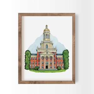 Baylor University Patt Neff Hall Watercolor Art Print