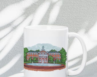 Watercolor Elon University Mug: Alamance Hall Art