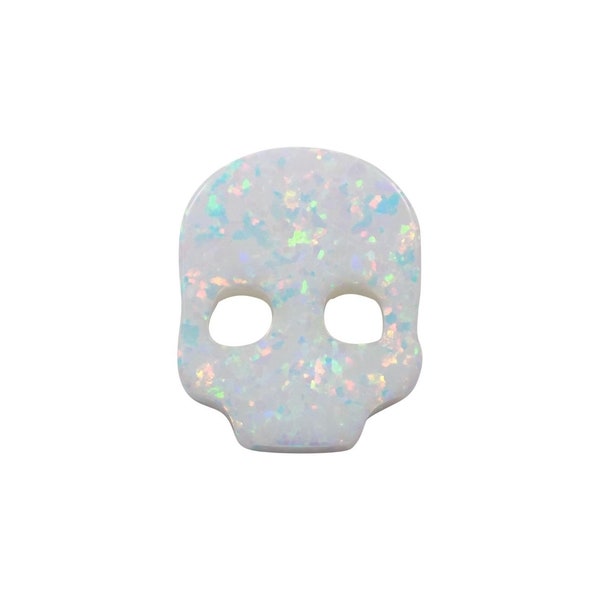 Opal Skull Head Bead, White Opal Skull Charm, Opal Lab Created Skull Charm, Halloween Jewelry Pendant, Opals Beads Wholesale USA Seller