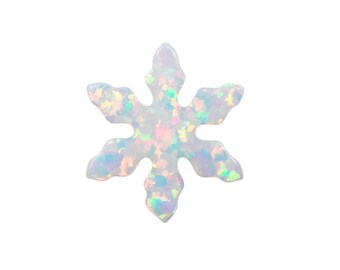 Lab-Created Opal Snowflake Charm – Winter Jewelry Pendant, 12.2mm