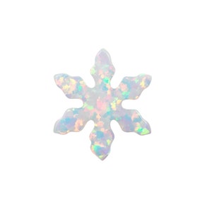 Opal Snowflake Bead: White Lab-Created Christmas Charm (12.2mm)