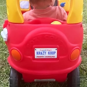 Mini State License Plate, Personalized State Kids Plate 4&quot;x2&quot;, Cozy Coupe Plate, Name Stroller Tag on thick plastic, Personalized Gift