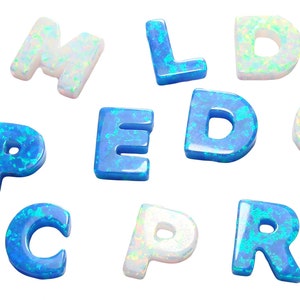 Lab-Created Opal Initial Charm – Iridescent Alphabet Pendant for Jewelry Making