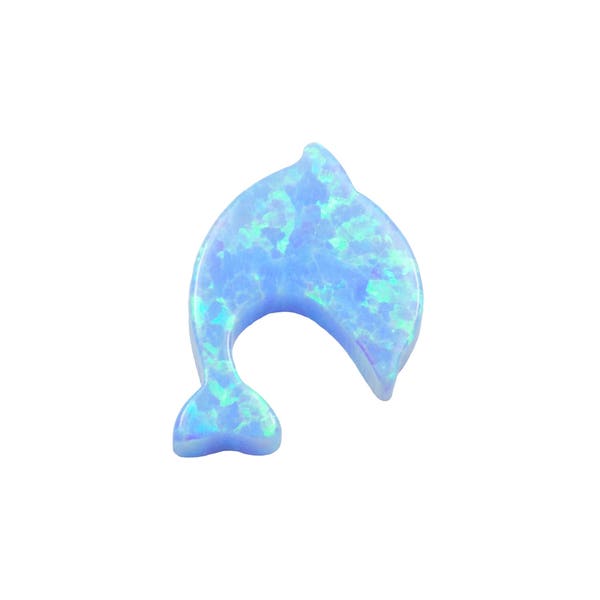 Opal Dolphin Pendant Blue Charm. Lab Created Opal Wholesale, Animal Summer Charm Jewelry Making. GIA Certified