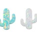 Cactus Charm Opal Outline Pendant, Green Opal Lab Created White Cactus, Desert Vibes Charm. Wholesale Cactus, Saguaro Cactus Texas Jewelry