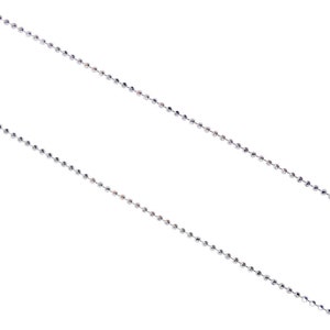 Sterling Silver Bead Chain Necklace: 1mm Diamond Cut Ball Chain