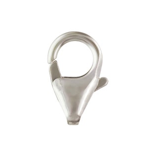 May include: Silver-toned lobster clasp with a spring-loaded mechanism. The clasp is designed to be used for jewelry making or repairs.