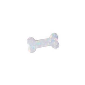 Lab-Created Opal Dog Bone Charm: Pet Lover Bead (10.2x5mm)