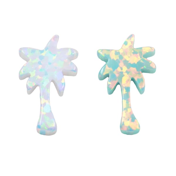 Opal PalmTree Size 8mmx13.2mm, Green, White Opal Palm Tree Charm. Wholesale Opals DIY Jewelry Findings