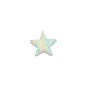 Opal Little Star 6mm Bead Pendant. Synthetic Opal beads. White Blue Star Tiny Mini Charm. Celestial Jewelry Making Findings DIY Supply White