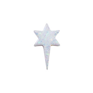 Opal North Star Charm Lab-Created Opal Pendant, Shooting, Starburst, NorthStar Opal Bead Side Holes 1.1mm, GIA Certified Opals USA Seller