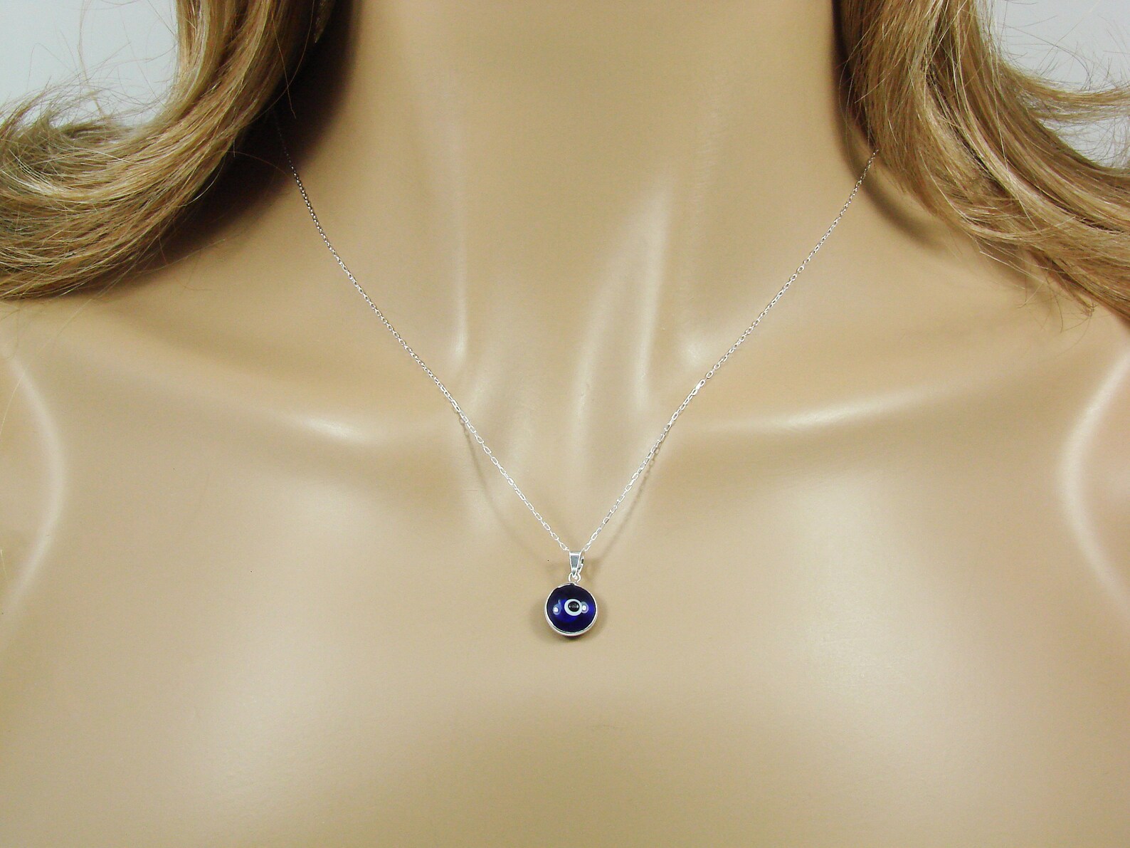 Evil Eye Pendant Blue Eye Charm 925 Sterling Silver Eye. Evil Etsy