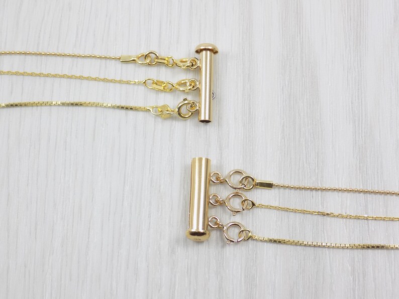 Solid gold necklace layering clasp Clearance