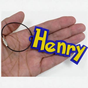 Pokémon-Inspired Custom Name Keychain, 3D Printed Backpack Tag