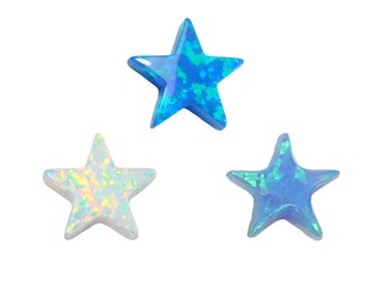 Opal Star 8mm Lab-created Opal Charm. Wholesale Little Blue Opal Tiny Pendant Charm Mini White Star For Necklace Jewelry Making Findings DIY