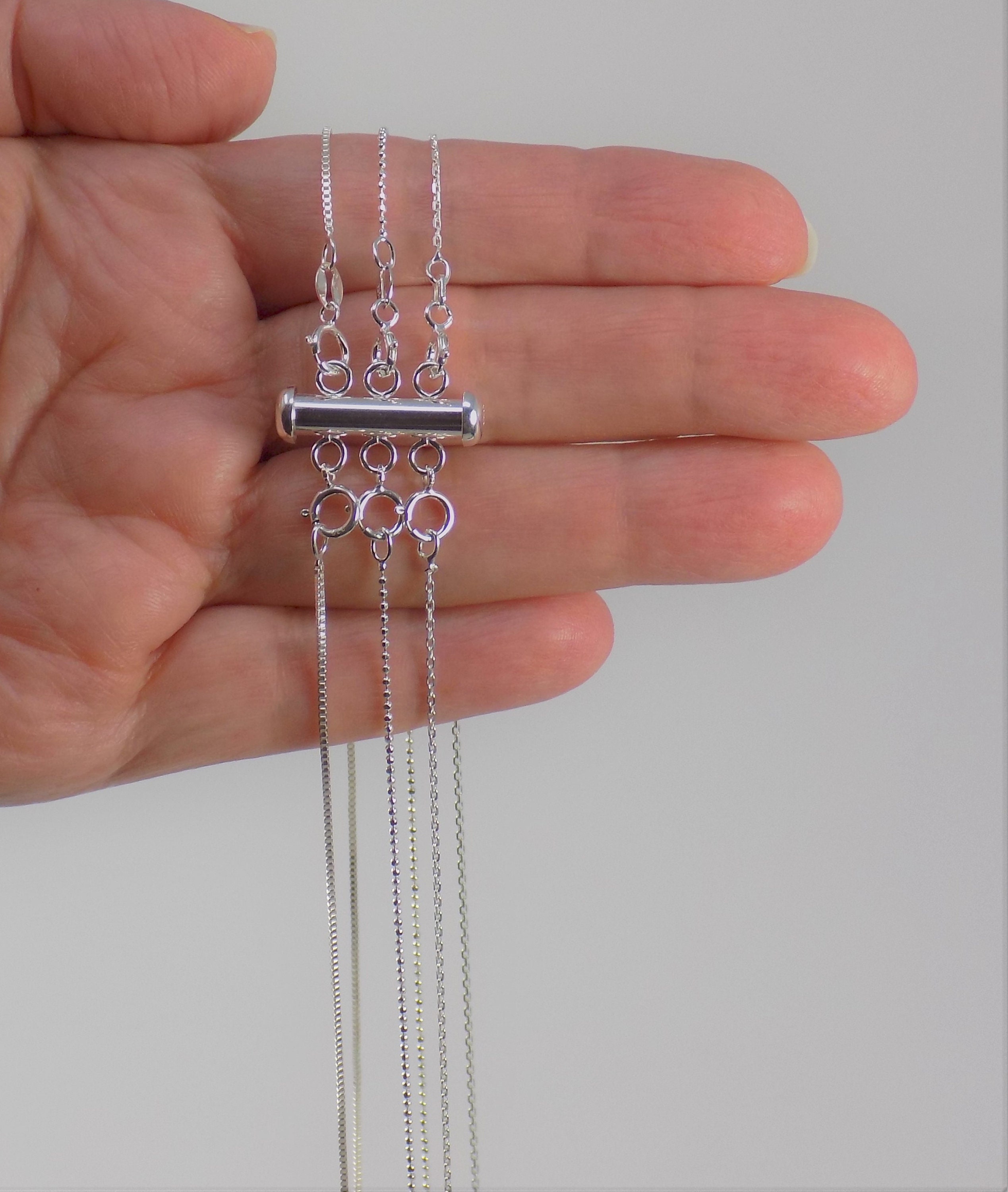 Layered Necklace Clasp 925 Sterling Silver Untangling Clasp Etsy