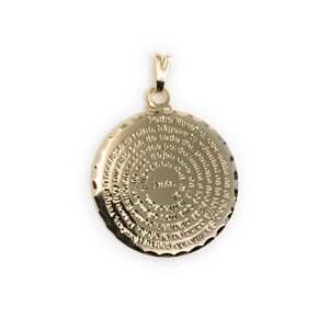 18K gold-plated Our Father Prayer medallion engraved with Lord’s Prayer, religious pendant
