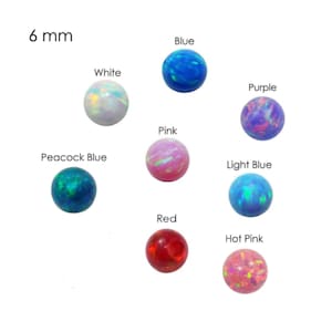 Opal Beads Ball 6mm 10 Pcs Synthetic Opal Bead Charms Findings Round Loose Beads. Authentic Lab-created jewelry making Full Drilled Hole image 1