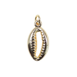 Cowrie Shell Charm Pendant 16x 9.70mm Dainty Seashell Pendant for Necklace, Bracelet, Earrings, 18K Gold Plated Excellent Quality!